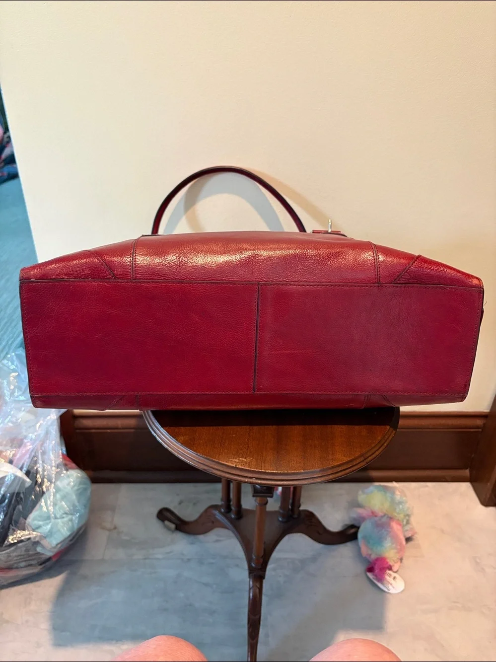 Wilsons Leather  computer case  business bag  tote  deep red leather 3 compartme